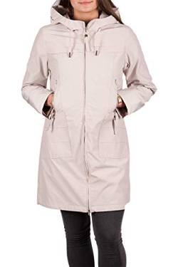 Grimada Damen Trenchcoat Trench Jacke Windjacke Übergangsjacke MELISA mit Kapuze (38, beige) von Grimada