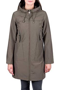 Grimada Damen Trenchcoat Trench Jacke Windjacke Übergangsjacke MELISA mit Kapuze (46, khaki) von Grimada