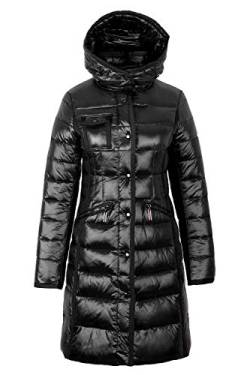 Grimada M006 Damen Jacke Mantel Winter Daunenjacke TARORE mit Kapuze (38, schwarz) von Grimada
