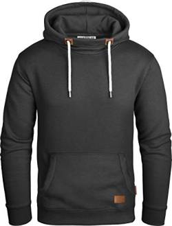 Grin&Bear Herren Kapuzenpullover Kapuzenjacke Hoodie mit hoch abschließendem Kragen GEC494 (L, Schwarz) von Grin&Bear