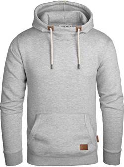 Grin&Bear Herren Kapuzenpullover Kapuzenjacke Hoodie mit hoch abschließendem Kragen GEC494 (XL, Grau meliert) von Grin&Bear