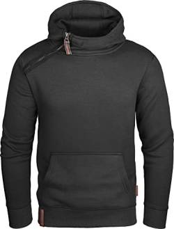 Grin&Bear Herren Kapuzenpullover mit schräg Zip schwarz, S, GEC435 von Grin&Bear