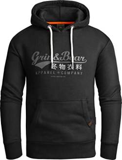 Grin&Bear Hoodie Herren Sweatshirt GEC704 Schwarz L von Grin&Bear