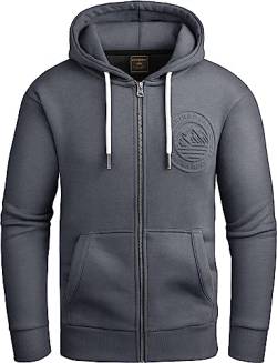 Grin&Bear Hoodie Herren Sweatshirt mit Reißverschluss GEC602 Stahlgrau M von Grin&Bear