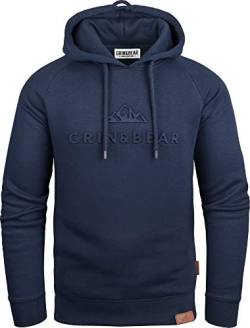 Grin&Bear Hoodie mit gestempeltem Design Logo Navy L GEC540 von Grin&Bear