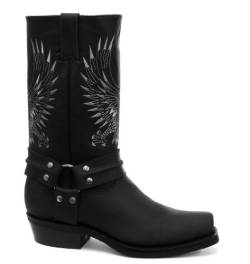 Grinders Bald Eagle Damen Cowboy Stiefel, Schwarz, Größe 46 von Grinders