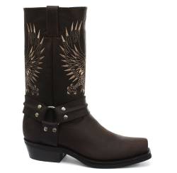 Grinders Bald Eagle Mens Biker Boots Brown von Grinders