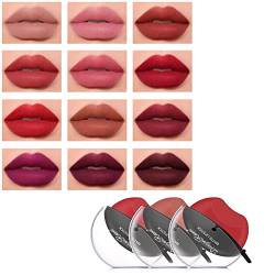 Mattes Lippenstift-Make-up, langanhaltende, kosmetische Anfänger, matter Samt-Nebel-Lippenstift, entwickelt für Lippenform, Lipgloss, langlebig, einfach zu färbendes Schönheits-Make-up (Farbe 6) von Grindrom