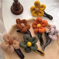Trendy Vintage Plush Hair Clips for Women Girls Colorful Hairpins Hair Barrettes for Thick Thin Hair Sweet Hair Clips Fashion Accessories Festival Gift for Women Girls Teens (6 Colors) von Grindrom