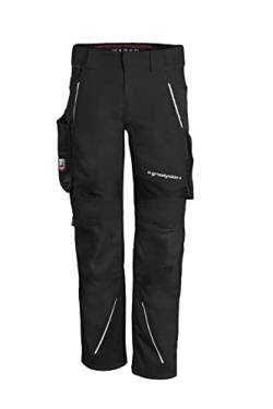 Grizzlyskin Arbeitshose Schwarz, N56 - Unisex Workwear Bundhose für Männer und Damen mit vielen Taschen, Cordura-Schutzhose von Grizzlyskin