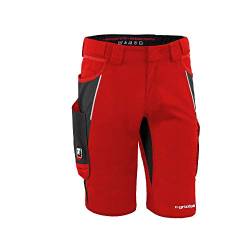 Grizzlyskin Arbeitsshorts Rot/Schwarz N66 - Unisex Workwear Kurze Arbeitshose für Männer und Damen, Cordura Schutzhose von Grizzlyskin