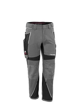 Grizzlyskin Bundhose Grau/Schwarz N48 - Unisex Workwear Arbeitshose für Männer und Damen mit vielen Taschen, Cordura-Schutzhose von Grizzlyskin