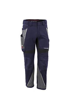 Grizzlyskin Bundhose Marine/Grau N52 - Unisex Workwear Arbeitshose für Männer und Damen mit vielen Taschen, Cordura-Schutzhose von Grizzlyskin