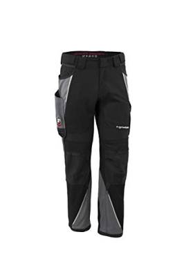 Grizzlyskin Bundhose Schwarz/Grau N52 - Unisex Workwear Arbeitshose für Männer und Damen mit vielen Taschen, Cordura-Schutzhose von Grizzlyskin