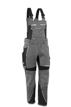 Grizzlyskin Latzhose Grau/Schwarz N56 - Workwear Arbeitshose für Männer & Damen, Unisex Blaumann, Codura-Schutzhose mit vielen Taschen von Grizzlyskin