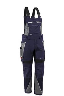 Grizzlyskin Latzhose Iron Marine/Grau S64 - Workwear Arbeitshose für Männer & Damen, Unisex Blaumann, Codura-Schutzhose mit vielen Taschen von Grizzlyskin