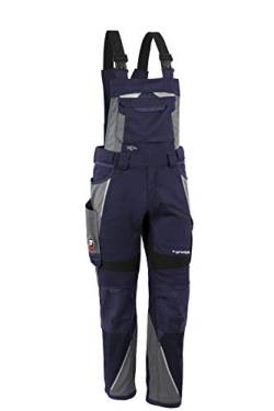 Grizzlyskin Latzhose Marine/Grau N48 - Workwear Arbeitshose für Männer & Damen, Unisex Blaumann, Codura-Schutzhose mit vielen Taschen von Grizzlyskin