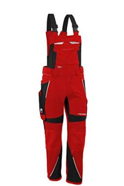 Grizzlyskin Latzhose Rot/Schwarz N56 - Workwear Arbeitshose für Männer & Damen, Unisex Blaumann, Codura-Schutzhose mit vielen Taschen von Grizzlyskin