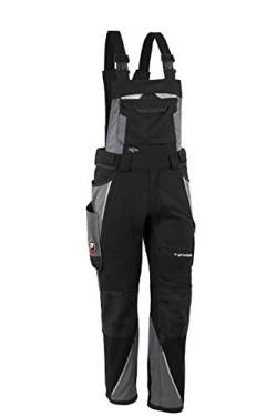 Grizzlyskin Latzhose Schwarz/Grau L42 - Workwear Arbeitshose für Männer & Damen, Unisex Blaumann, Codura-Schutzhose mit vielen Taschen von Grizzlyskin