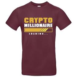 Crypto Millionaire Loading Herren T-Shirt Krypto Bitcoin Shirt Burgundy Größe M von Grobe Jungs