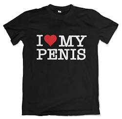 I Love My Penis Herren Fun T-Shirt Schwarz Größe M von Grobe Jungs