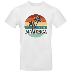 Mallorca Baleares Palmen Herren T-Shirt Lieblingsinsel Urlaub Shirt Weiß Größe M von Grobe Jungs