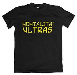 Mentalita Ultras Herren T-Shirt Ultras Fussball Shirt Schwarz Größe 3XL von Grobe Jungs