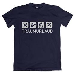 Traumurlaub Malle Herren T-Shirt Mallorca Shirt Navy Größe XL von Grobe Jungs