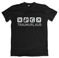 Traumurlaub Malle Herren T-Shirt Ballermann Mallorca Shirt Schwarz Größe XXL von Grobe Jungs