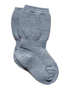 Foster Natur, Mädchen und Jungen Speckbein Baby Socke aus 100% Bio-Merinowolle (0-3 Monate, Grau) von Grödo