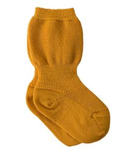 Grödo, Mädchen und Jungen Speckbein Baby Socke aus 100% Bio-Merinowolle (Curry, 15-24 Monate) von Grödo