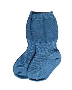 Grödo Foster Natur, Mädchen und Jungen Baby Socke aus 100% Bio-Merinowolle (56-62, Bergblau) von Grödo