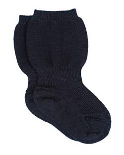 Grödo Foster Natur, Mädchen und Jungen Speckbein Baby Socke aus 100% Bio-Merinowolle (0-3 Monate, Marine) von Grödo