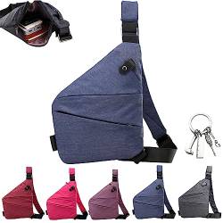 Mineneat Anti Theft Travel Bag,Anti Theft Travel Bag,Anti Theft Crossbody Bags For Women (Blue, Right) von Grolomo