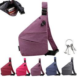 Mineneat Anti Theft Travel Bag,Anti Theft Travel Bag,Anti Theft Crossbody Bags For Women (Purple, Right) von Grolomo