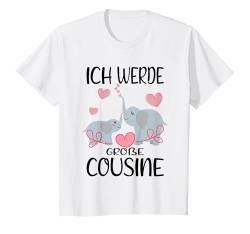 Kinder Bald Große Cousine 2024 Elefanten - Ich werde große Cousine T-Shirt von Große Cousine Geschenk & Outfit für Cousinen