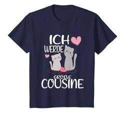 Kinder Große Cousine Kätzchen - Ich werde große Cousine T-Shirt von Große Cousine Geschenk & Outfit für Cousinen