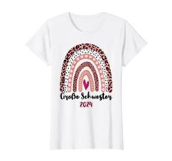 Große Schwester 2024 Baby Geburt Schwangerschaft Regenbogen T-Shirt von Große Schwester 2024 Outfits & Geschenke