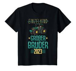 Kinder Ich werde großer Bruder 2023 Traktor Bagger Baby Ankündigung T-Shirt von Großer Bruder 2023 Geschwister Kinder - Babyparty