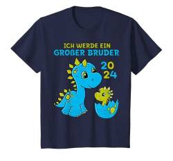 Kinder Großer Bruder 2024 Dino Dinosaurier Ankündigung Geburt Baby T-Shirt von Großer Bruder 2024 Geschenke Geburt & Babyparty