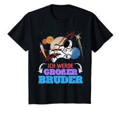 Kinder Ich werde großer Bruder - Astronaut Weltall Baby Ankündigung T-Shirt von Großer Bruder Geschwister Kinder - Babyparty