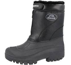 GroundWork, LS88, Winterstiefel für Herren, Garten, wasserdicht, Schnee, mit Reißverschluss, - Schwarzes PU-Leder - Größe: 39 1/3 EU von Groundwork