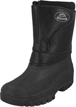 Gummistiefel für Herren und Damen, unisex, schwarz, wasserabweisend, für Stall, Spazierengehen, Regen, Schnee, Winter, Ski, Gummistiefel, warm, Größe 36-47, Schwarz - Schwarz - Größe: 40 2/3 EU von Groundwork