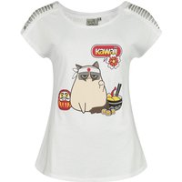 Grumpy Cat T-Shirt - Japanese - S bis 3XL - für Damen - Größe XL - weiß  - EMP exklusives Merchandise! von Grumpy Cat