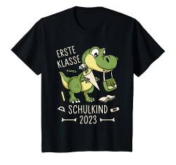 Kinder Einschulung Dino 1. Klasse Schulkind 2023 Junge Dinosaurier T-Shirt von Grundschule Schulkind Geschenke Einschulung Schule