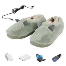 Beheizte Hausschuhe | Elektrischer Fußwärmer,Elektrischer Fußwärmer für mikrowellengeeignete Hausschuhe, beheizte Schuhe und Stiefel für Weihnachten, Männer, Frauen, Zuhause Gruwkue von Gruwkue