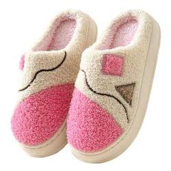 Gruwkue Baumwollhausschuhe | Rutschfeste Plüschrutschen,Winter Slip-On Fuzzy Bequeme Indoor Outdoor Hausschuhe für Frauen Mutter Freundin von Gruwkue