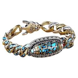 Gruwkue Türkise Armbänder - Wickelarmbänder mit türkisfarbenen Steinen - Naturstein-Perlen-Chakra-Armreif für Erwachsene und Frauen, Geburtstagsgeschenk von Gruwkue