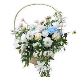 Rattan-Blumenmädchenkörbe für Hochzeiten - Osterkorb - Gewebter Picknickkorb für Zuhause, Party-Dekoration, Gartenkorb für Hochzeit, Blumenmädchen, gewebter Blumen-Rattan-Korb Gruwkue von Gruwkue