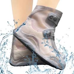 Regenüberschuhe | Regenstiefel-Schuhüberzüge,Einfach zu handhabende, rutschfeste, doppelschichtige Sohle, robuste, dicke Regenüberschuhe für Männer, Frauen und Kinder Gruwkue von Gruwkue